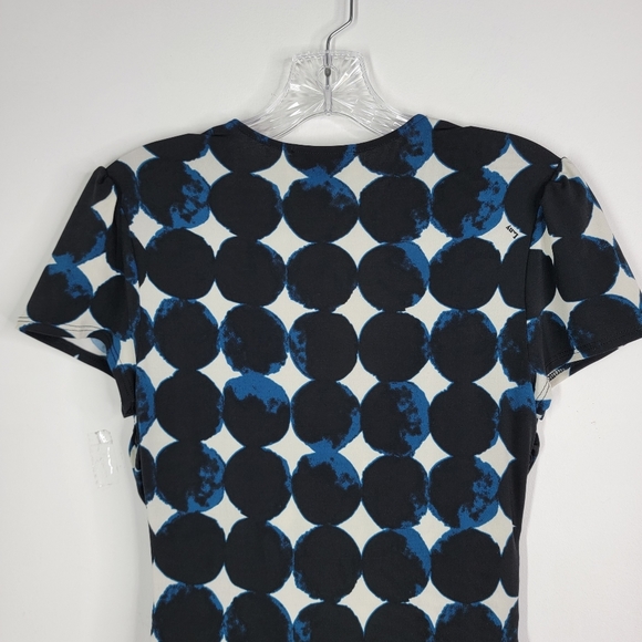 Leota Felicity Cap Sleeves Dress Midnight Full Moon Faux Wrap Aneeka Knit Small - Picture 8 of 10